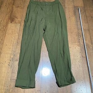 A New Day Olive Green High Rise Tapered Ankle Trousers Size US 10